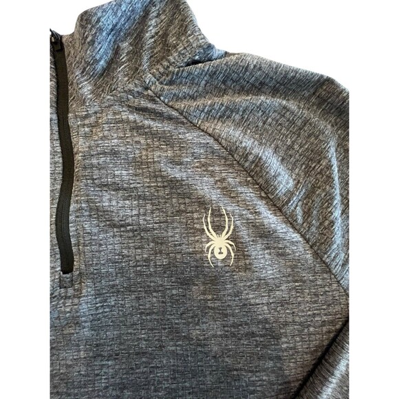 Spyder Shirt Men's Stretch Moisture Wicking Size Large Gray Zip Long Sleeve - Picture 3 of 9